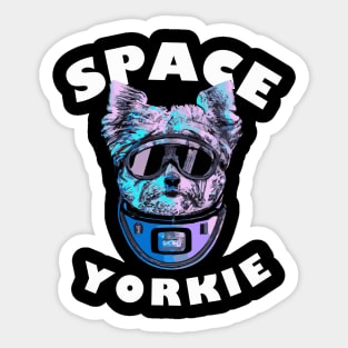 Space Yorkie Synthwave Yorkshire Terrier Dog Lover Sticker